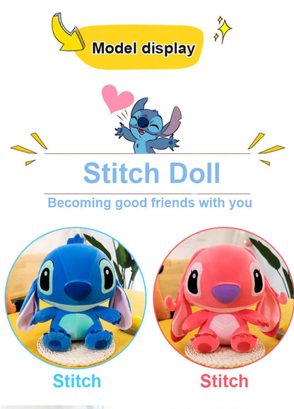 20-60cm Giant Size Lilo & Stitch Couple Models Cartoon Stuffed Plush Anime Plushs Toys Pendant Toy Pillow Kids Birthday Gift