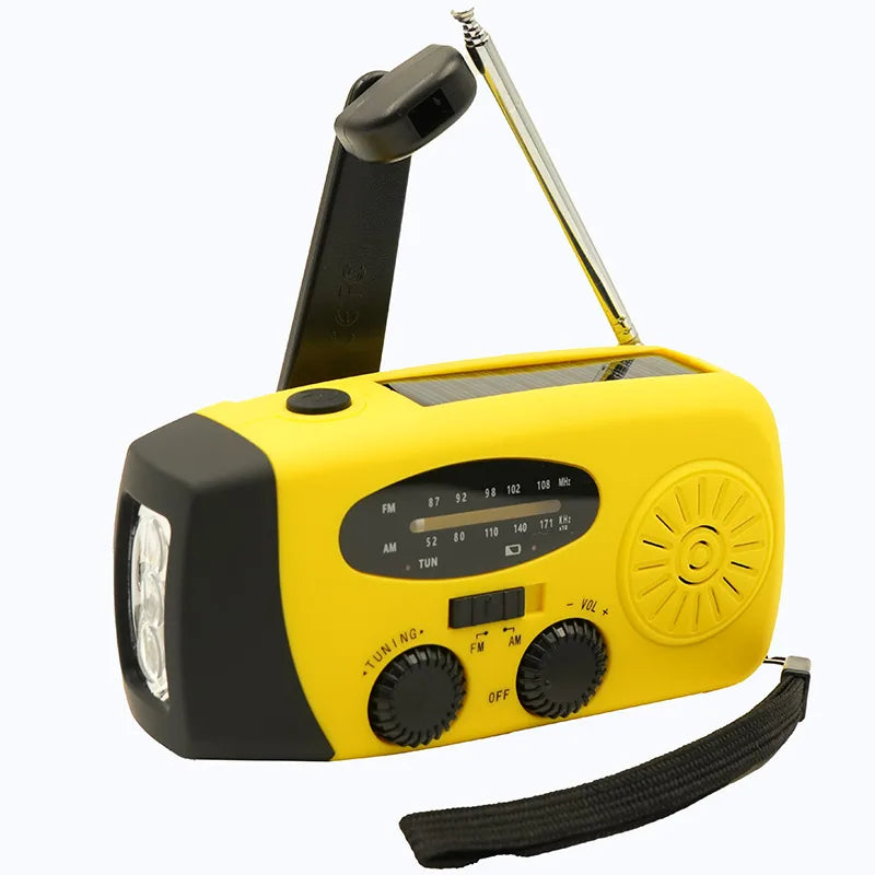small portable radio Emergency Radio Hand Crank Solar FM Radio 2000mAh Power Bank with Charging Battery operated radio