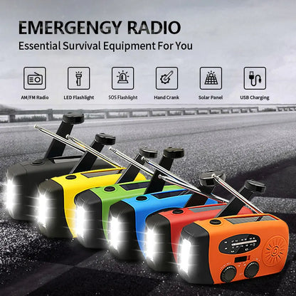 small portable radio Emergency Radio Hand Crank Solar FM Radio 2000mAh Power Bank with Charging Battery operated radio
