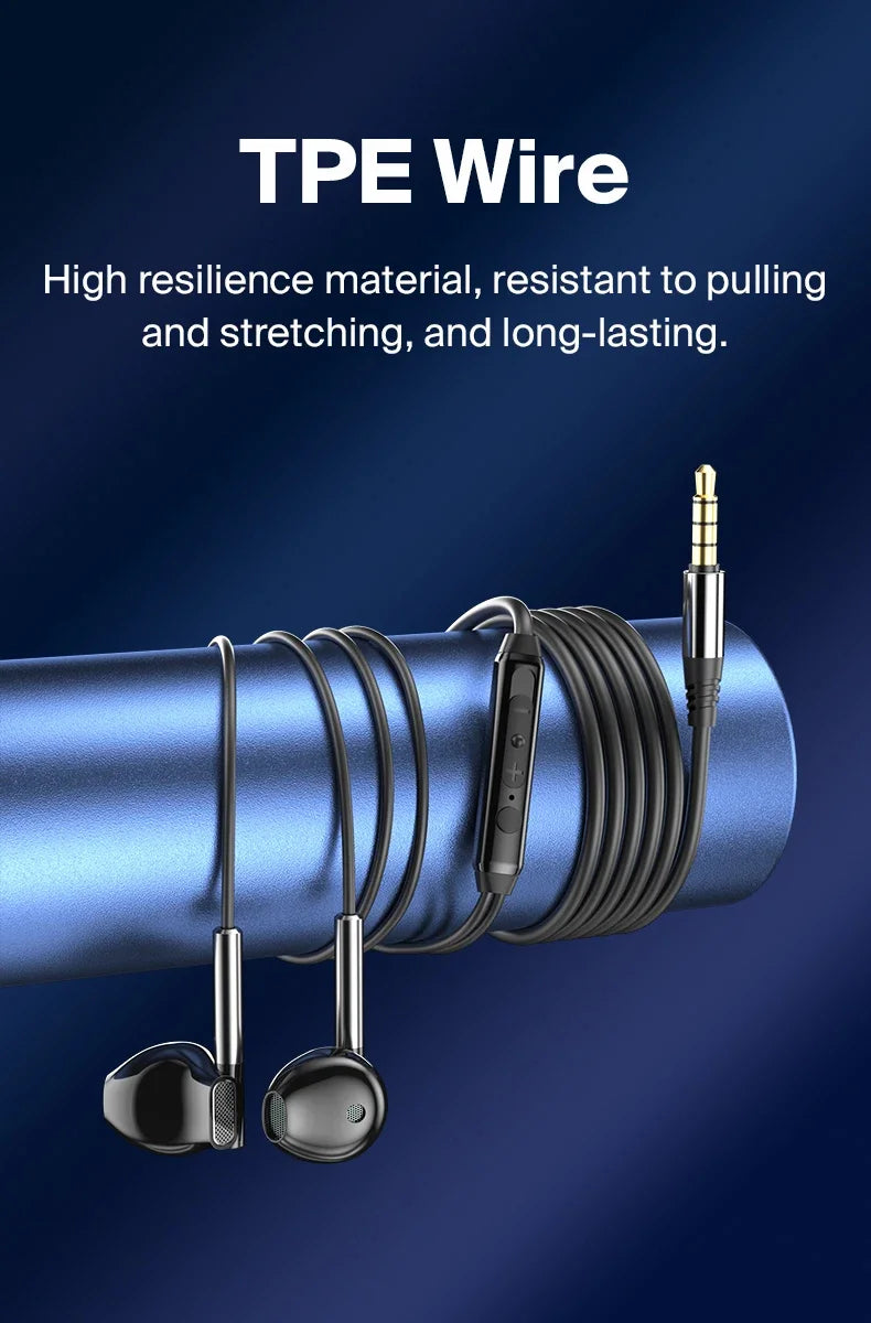 Fone de ouvido com cancelamento de ruído EARDECO 3,5 mm/tipo C, com fio, para graves, alta fidelidade, com fio, microfone estéreo e com fio