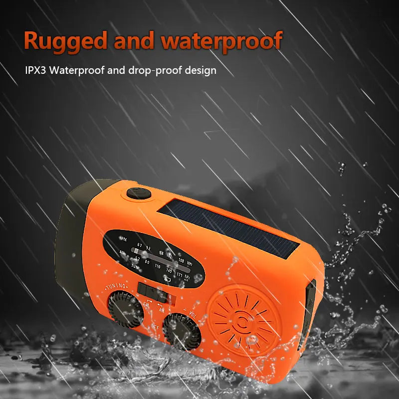 small portable radio Emergency Radio Hand Crank Solar FM Radio 2000mAh Power Bank with Charging Battery operated radio