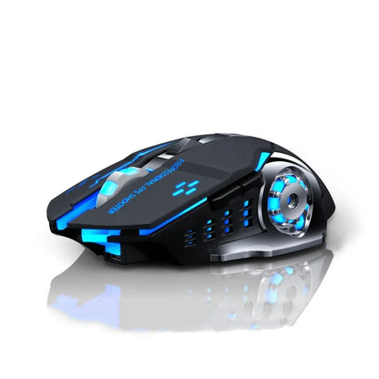 Mouse sem fio recarregável para jogos, mouse para computador, silencioso, Bluetooth 2.4G, USB, retroiluminação mecânica, mouse para jogos de PC