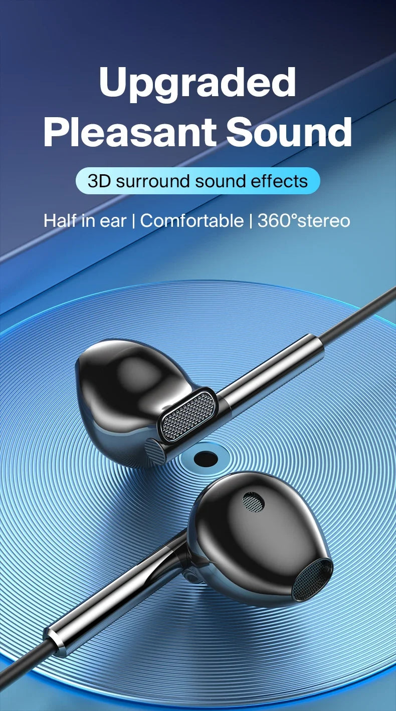 Fone de ouvido com cancelamento de ruído EARDECO 3,5 mm/tipo C, com fio, para graves, alta fidelidade, com fio, microfone estéreo e com fio