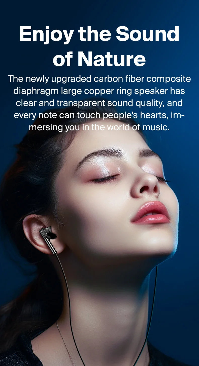 Fone de ouvido com cancelamento de ruído EARDECO 3,5 mm/tipo C, com fio, para graves, alta fidelidade, com fio, microfone estéreo e com fio