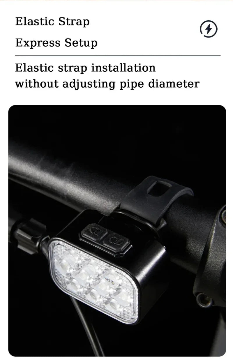 BUCKLOS Bicycle Rear Light Front Light 1100mAh LED COB Waterproof Bike Lamp USB Rechargeable Mtb Road Bike Taillights Bike Parts