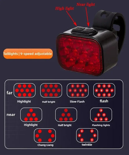 BUCKLOS Bicycle Rear Light Front Light 1100mAh LED COB Waterproof Bike Lamp USB Rechargeable Mtb Road Bike Taillights Bike Parts