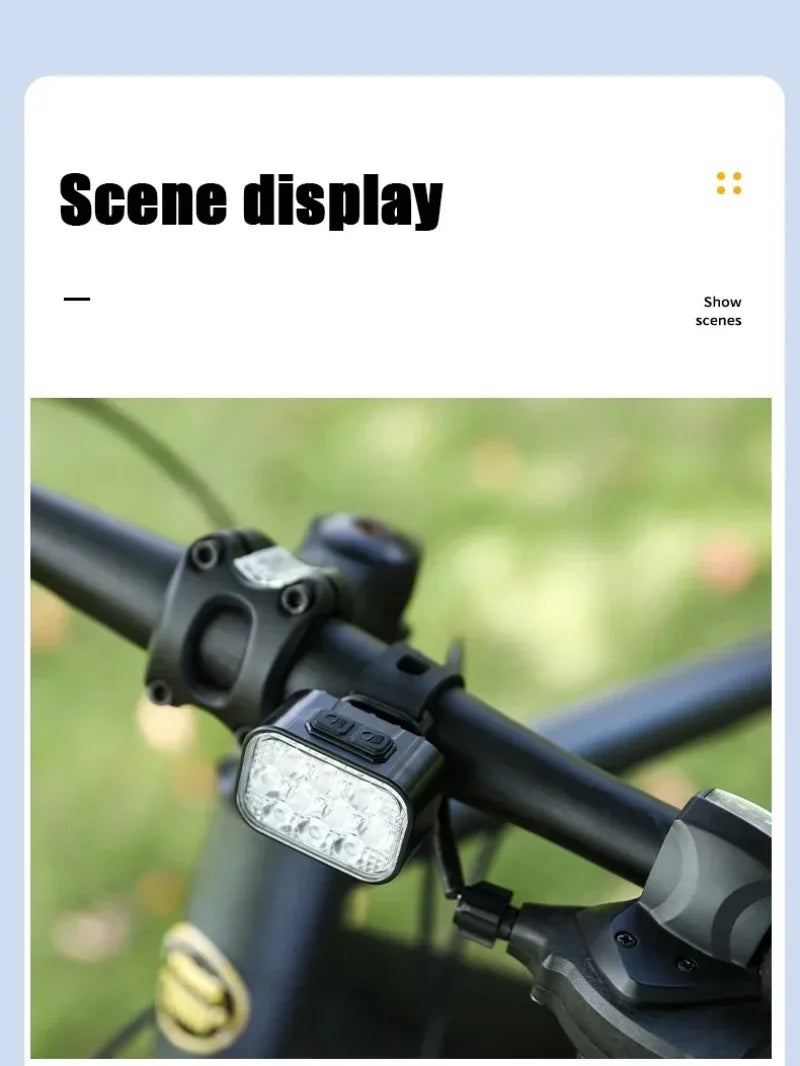 BUCKLOS Bicycle Rear Light Front Light 1100mAh LED COB Waterproof Bike Lamp USB Rechargeable Mtb Road Bike Taillights Bike Parts