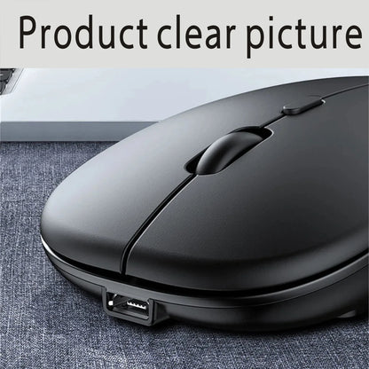 Mouse Bluetooth recarregável sem fio, modo duplo 5.2, silencioso, ergonômico para jogos de computador, 2.4 USB para PC e laptops