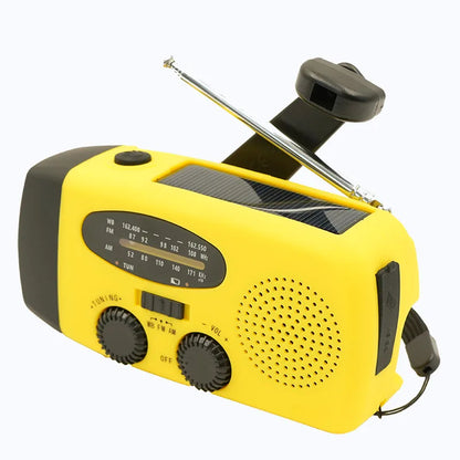 small portable radio Emergency Radio Hand Crank Solar FM Radio 2000mAh Power Bank with Charging Battery operated radio
