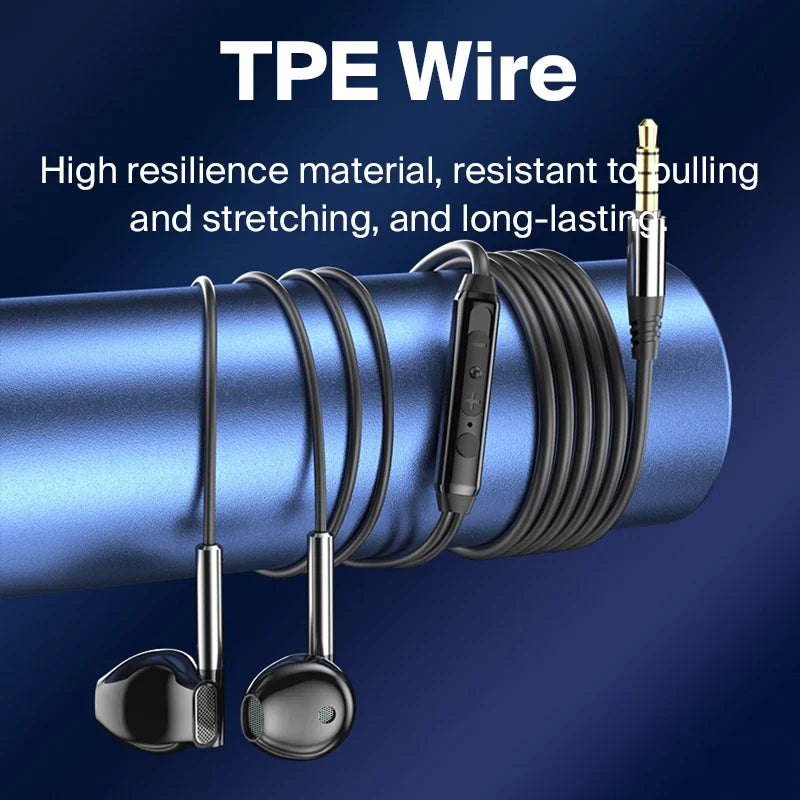 Fone de ouvido com cancelamento de ruído EARDECO 3,5 mm/tipo C, com fio, para graves, alta fidelidade, com fio, microfone estéreo e com fio