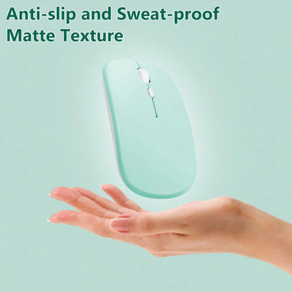 Mouse Bluetooth recarregável sem fio, modo duplo 5.2, silencioso, ergonômico para jogos de computador, 2.4 USB para PC e laptops