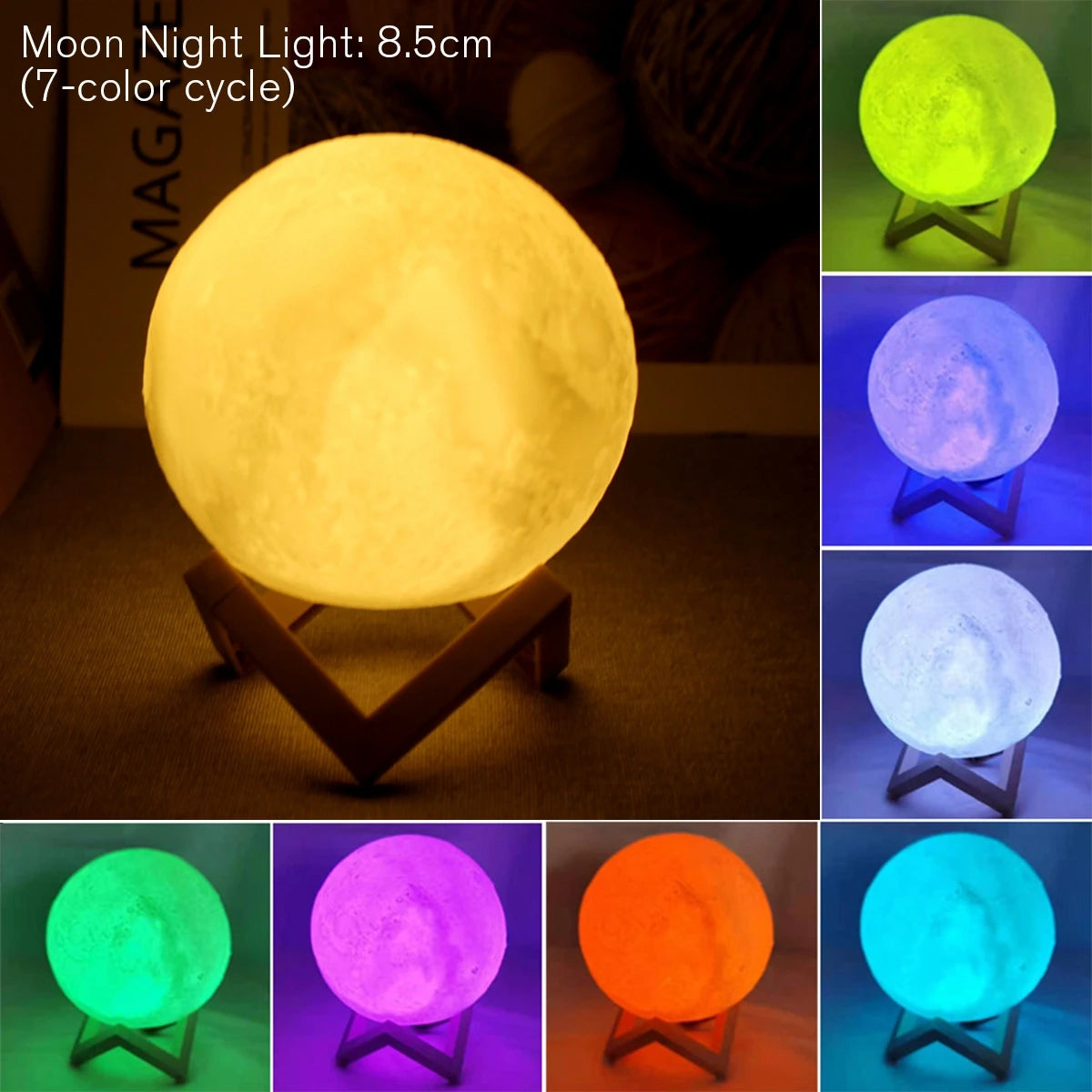 Lâmpada noturna LED Moon Lamp