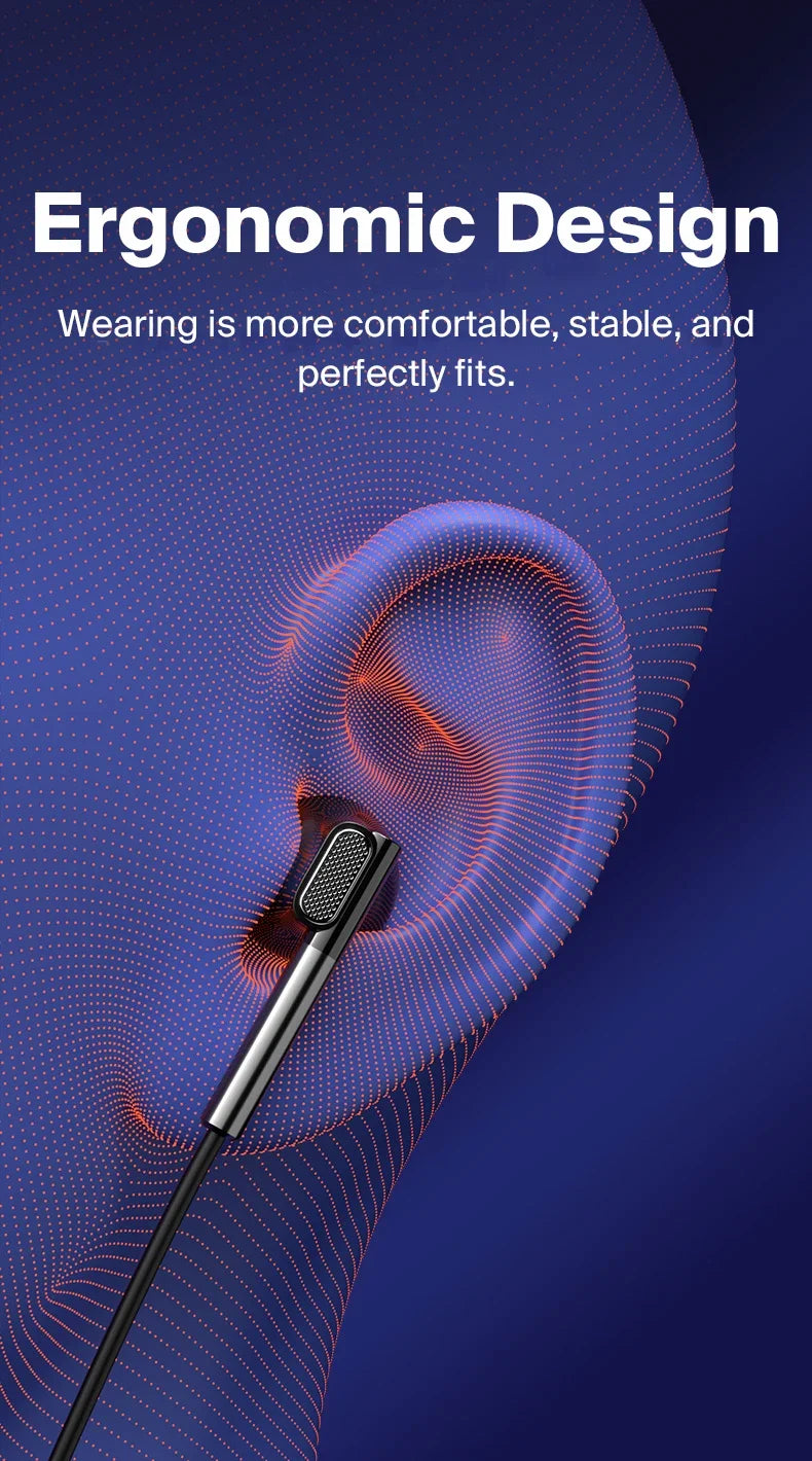 Fone de ouvido com cancelamento de ruído EARDECO 3,5 mm/tipo C, com fio, para graves, alta fidelidade, com fio, microfone estéreo e com fio