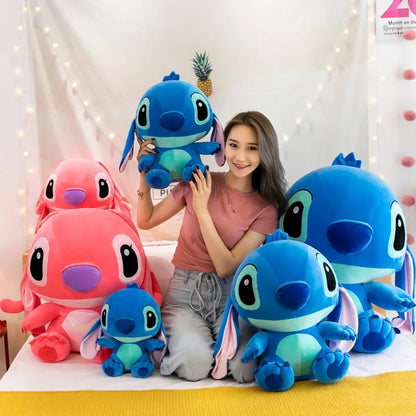 20-60cm Giant Size Lilo & Stitch Couple Models Cartoon Stuffed Plush Anime Plushs Toys Pendant Toy Pillow Kids Birthday Gift