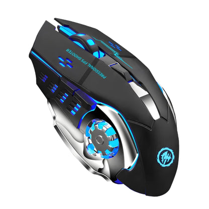 Mouse sem fio recarregável para jogos, mouse para computador, silencioso, Bluetooth 2.4G, USB, retroiluminação mecânica, mouse para jogos de PC