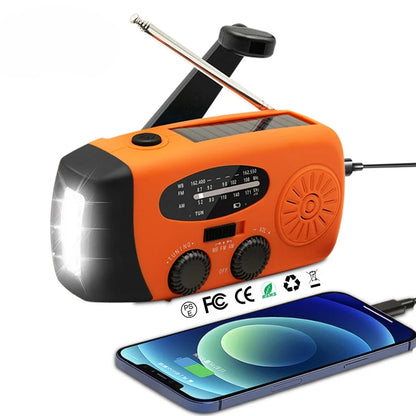 small portable radio Emergency Radio Hand Crank Solar FM Radio 2000mAh Power Bank with Charging Battery operated radio