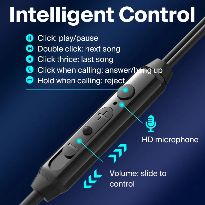 Fone de ouvido com cancelamento de ruído EARDECO 3,5 mm/tipo C, com fio, para graves, alta fidelidade, com fio, microfone estéreo e com fio